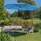 Costway 10FT Cantilever Solar Powered 32LED Lighted Patio Offset Umbrella Outdoor Red\Beige\Coffee\Blue\Navy